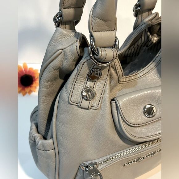 Marc by Marc Jacobs Elegant Gray Leather hobo Handbag hobo shoulder bag - Picture 8 of 12